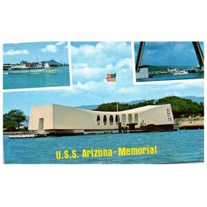 Postcard Chrome U.S.S. Arizona Memorial Battleship World War II Pearl Harbor